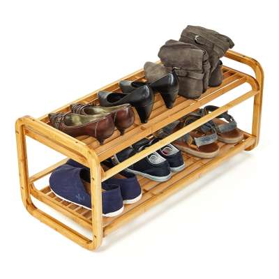 Blumfeldt Cipőtartó, többfunkciós tartó, 2 polc, 6 pár cipő, bővíthető, tartós, bambusz
