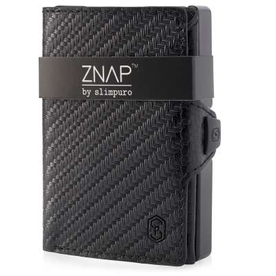Slimpuro ZNAP, vékony pénztárca, 12 kártya, érme rekesz, 8,9 x 1,8 x 6,3 cm (SZ x M x M), RFID védelem