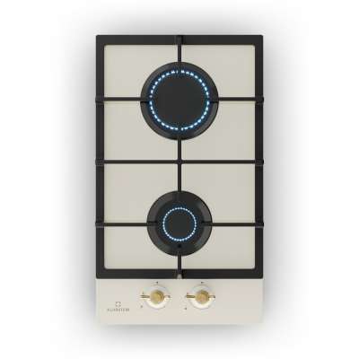 Klarstein Victoria Domino, gáz főzőlap, 2 Sabaf égő, üvegkerámia, retró design