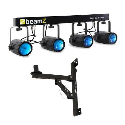 Beamz Light készlet 4- LED fényeffekt 5 ks., Fali PA hangfaltartó, állvány