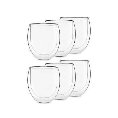 Feelino Ice set 6, teáspohár, 6 db, 320 ml, kiváló minőségű boroszilikát üveg, mosogatógépben mosható