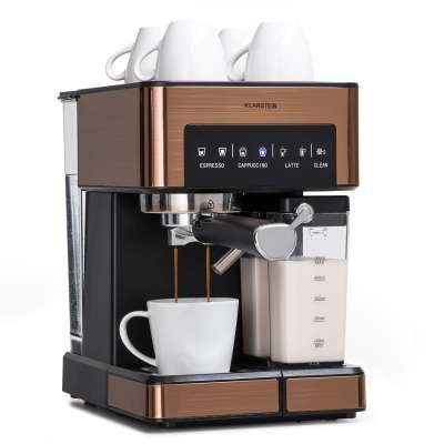 Klarstein Arabica Comfort, kávégép portaszűrővel, 1350 W, 20 bar, 1,8 l, érintőképernyő