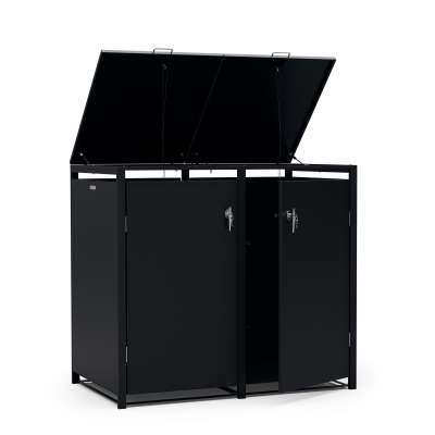 Blumfeldt BinSafe, szemétkosár tároló doboz, 2 szemétkosár, 240 l, zárható, időjárásálló horganyzott acél