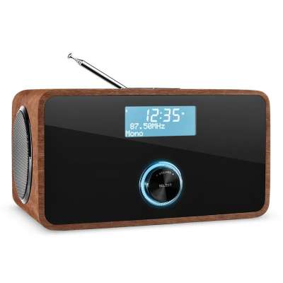 Auna DABStep, diófa, DAB/DAB+ digitális rádió, bluetooth, FM, RDS, ébresztőóra