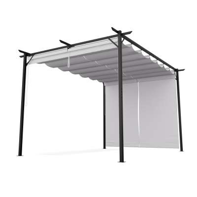 Blumfeldt Pantheon Robust, pergola, 3 x 4 m, oldalsó redőnyökkel, időjárásálló porszórt acél