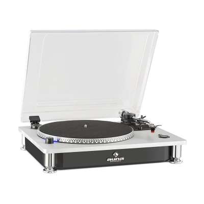 Auna TT-933, gramofon, 33/45 fordulat/perc, pitch control, fekete-ezüst