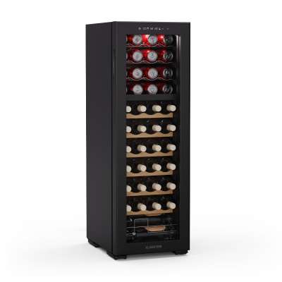 Klarstein Bovella 44 Duo+ borhűtő, 2 az 1-ben, 44 palack, 2 zóna, 9 polc, Érintéses vezérlés