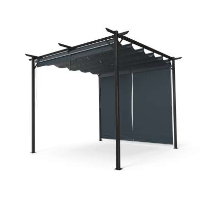 Blumfeldt Pantheon Robust Pergola, 3x3 m időjárásálló porszórt acél oldalsó redőnyökkel