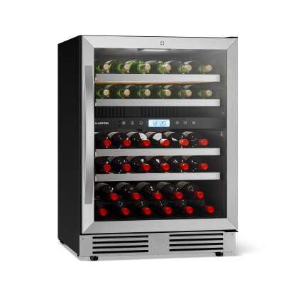 Klarstein VeroSteel beépíthető borhűtő | 2 hűtőzóna | 129 liter | 43 palack | 60 cm