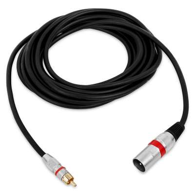 Electronic-Star Cinch port XLR kábel számára, DJ, PA kábel, 5 méteres, piros