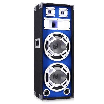 Skytec PA hangfal 2 x 25 cm subwooferrel, kék LED fény