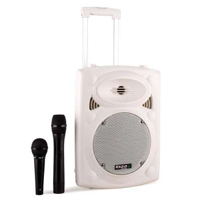 Ibiza Port8VHF-BT, 400 W, hordozható PA hangfal, akkumulátor, kocsi, bluetooth, USB, SD, fehér