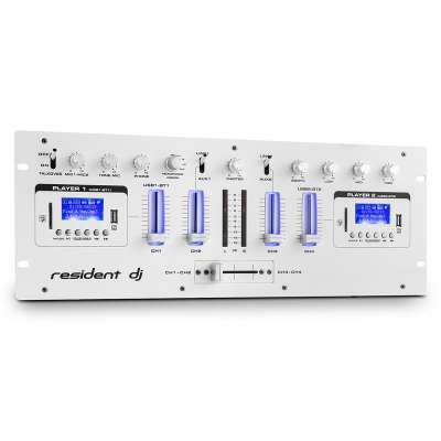 Resident DJ DJ405USB 4-csatornás DJ keverőpult, 2 x bluetooth, USB, SD, AUX, felvétel funkció