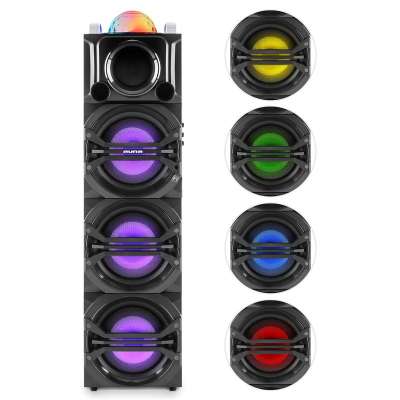 Auna Disgo Box 365, party audio rendszer, akkumulátor, bluetooth, USB, MP3, FM, LED fényhatás