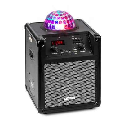 Ibiza Kube 60 hordozható bluetooth hangfal, USB, SD, AUX, FM, akkumulátor, ezüst