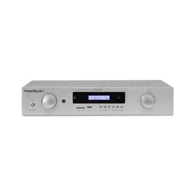 Madison MAD-1400 BT, 2 x 140 W RMS, fehér, HiFi sztereóerősítő, bluetooth, USB, SD, MP3, AUX, FM