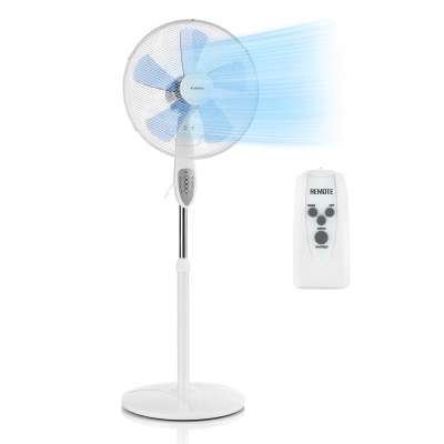 Klarstein Summerjam, álló ventilátor, fehér, 41 cm, 50 W, 3 sebességfokozat, 69,18 m³/min. légáramlás, távirányító mellékelve