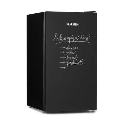 Klarstein Miro, hűtőszekrény, írható elülső oldal, 91 liter, F energiahatékonysági osztály, zöldségrekesz, fekete