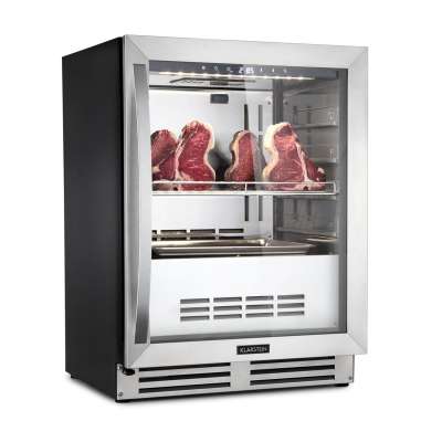 Klarstein Steakhouse Pro, húsérlelő hűtőszekrény, 1 zóna, 98 liter, 1 – 25 °C, érintős, rozsdamentes acél