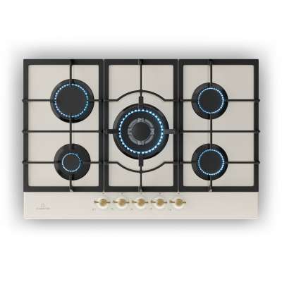 Klarstein Victoria 5, gázfőzőlap, 5 Sabaf égők, üvegkerámia, retró külső