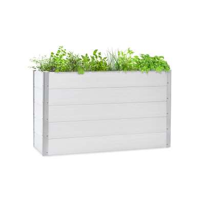 Blumfeldt Nova Grow, kerti ágyás, 150 x 91 x 50 cm, WPC, fa megjelenés, fehér