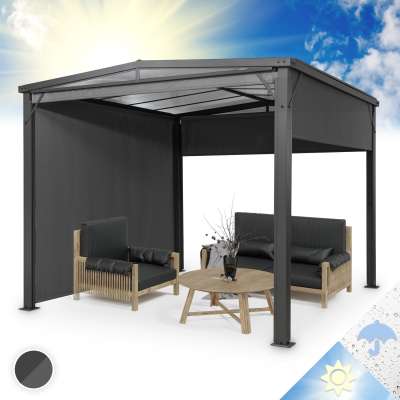 Blumfeldt Pantheon Cortina Solid Sky, pergola, tető, 3 x 3 m, polikarbonát, szürke