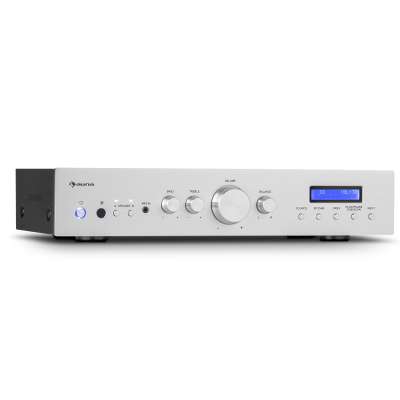 Auna AMP-CD608 DAB, HiFi sztereó erősítő, 4 x 100 W, RMS, DAB + BT, optikai bemenet, távirányító