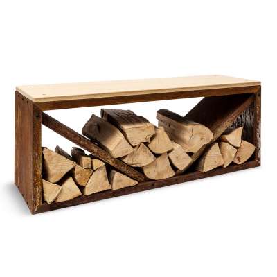 Blumfeldt Kindlewood L Rust, fa állvány, pad, 104 × 40 × 35 cm, bambusz, cink