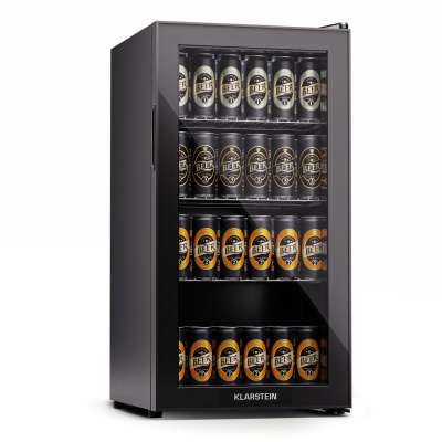 Klarstein Beersafe 74 Slim, hűtőszekrény, 74 liter, 3 polc, panorámás üvegajtó