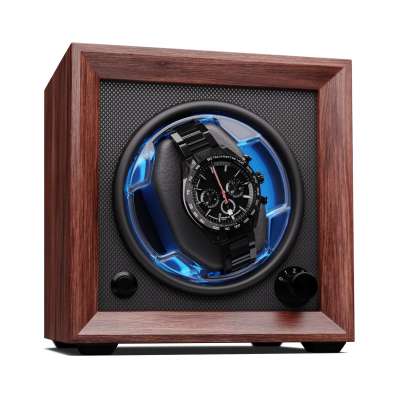 Klarstein Brienz 1, órafelhúzó, 1 óra, 4 üzemmód, fa megjelenés, kék belső világítás