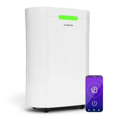 Klarstein AeroDry Smart 12L párátlanító, 12 l/nap, 18 m², páratartalom érzékelő, irányítás alkalmazás segítségével, 135 m³/h