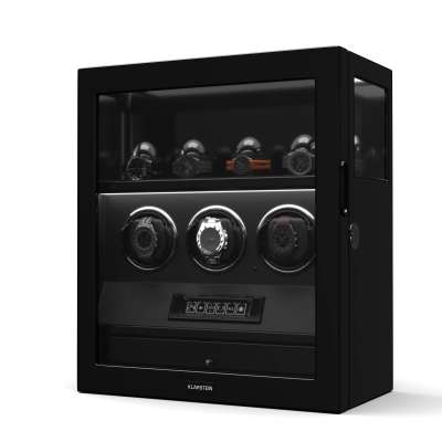 Klarstein SecureTouch óratekercselő, 3+4 óra, Mabuchi motor, zongoralakk, 41 üzemmód, zár, LED-ek