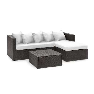 Blumfeldt Theia Lounge Set, kerti ülőgarnitúra, sarok kanapé, asztal, 5 párna, fekete