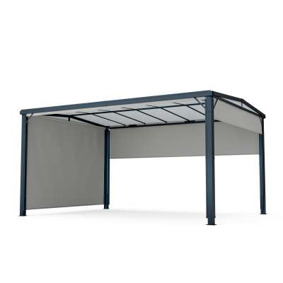 Blumfeldt Pantheon Cortina Solid Sky Pergola 3x4, időjárásálló, porszórt, oldalsó panelek