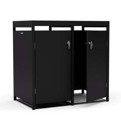 Blumfeldt BinSafe, szemétkosár tároló doboz, 2 szemétkosár, 240 l, zárható, időjárásálló horganyzott acél, beültethető tető