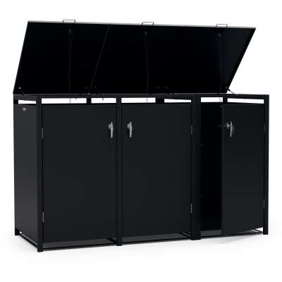 Blumfeldt BinSafe, szemétkosár tároló doboz, 3 szemétkosár, 240 l, zárható, időjárásálló horganyzott acél