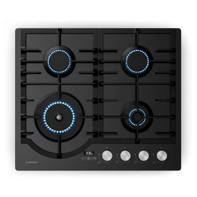 Klarstein Ignito gázfőzőlap, 8 kW, öntöttvas tartókkal, időzítő, hőmérsékletszabályozás