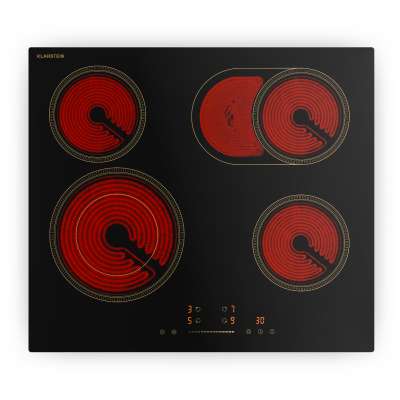 Klarstein Victoria üvegkerámia főzőlap, 4 zóna, Elegáns, időtálló, 6600 W, 60 cm