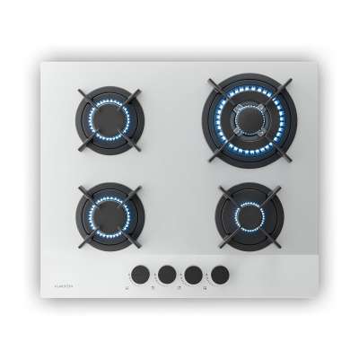 Klarstein Velaire gázfőzőlap, 4 égős főzőlap elektromos gyújtással, kompatibilis földgázzal és LPG-vel, 8000W, 60cm