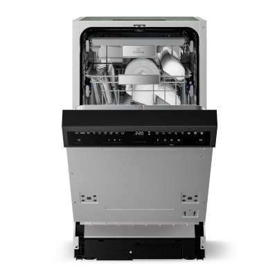 Klarstein Velaire félig integrált mosogatógép | Minimalista, kompakt | B energiahatékonysági osztály | 45 cm