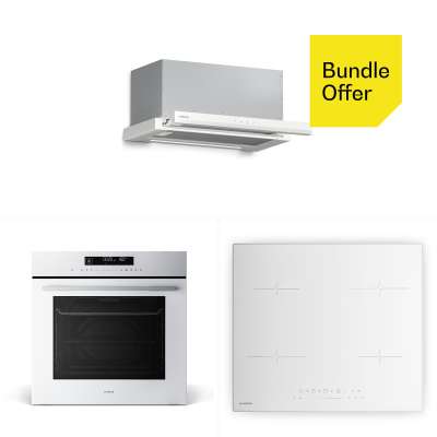 Klarstein Velaire indukciós főzőlap + Velaire beépített sütő + Velaire teleszkópos páraelszívó | 60 cm