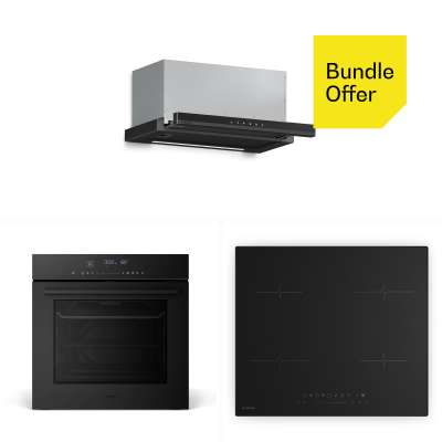 Klarstein Velaire indukciós főzőlap + Velaire beépített sütő + Velaire teleszkópos páraelszívó | 60 cm