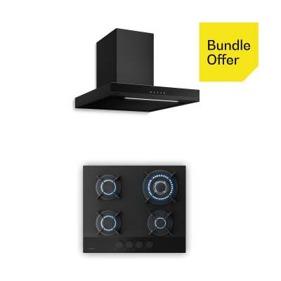 Klarstein Velaire gázfőzőlap + Velaire kürtős páraelszívó | Minimalista és elegáns | 60 cm