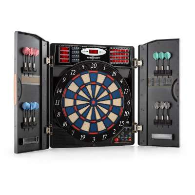OneConcept Masterdarter, fahatású, darts tábla, darts automata, soft hegy, ajtók