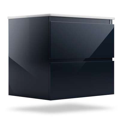 Blumfeldt Johnstone, mosdó és fürdőszoba szekrény, 60 cm, kerámia mosdó, Soft-Close záródású