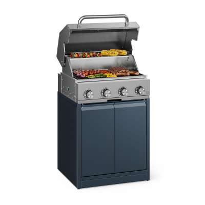Klarstein WaldChef gázgrill | 4 égő | 30 mbar | 12800 W | Öntöttvas rács | Rozsdamentes acél