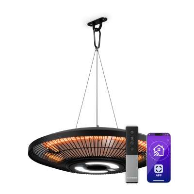 Klarstein LumiHeat infravörös mennyezeti fűtés | 2000 W | 15 m² | LED világítás | 42 cm x 42 cm