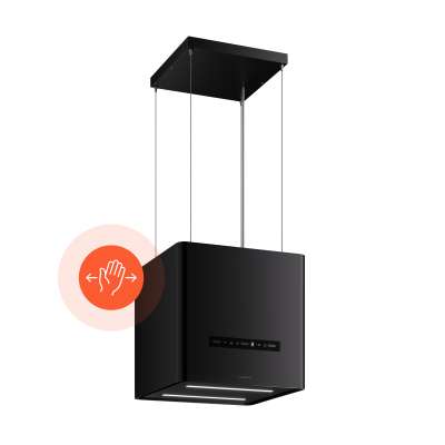 Klarstein Nexture szabadon függő sziget páraelszívó | A++ | 40 cm | 661 m³/h | Fekete