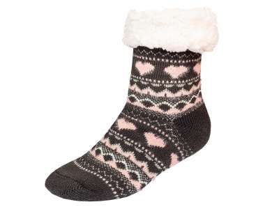 Téli zokni - szürke/rózsaszínű - Méretet 35-42