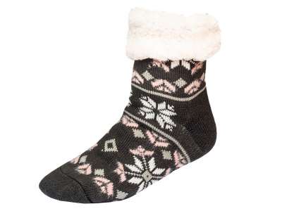 Téli zokni - szürke/rózsaszínű - Méretet 35-42
